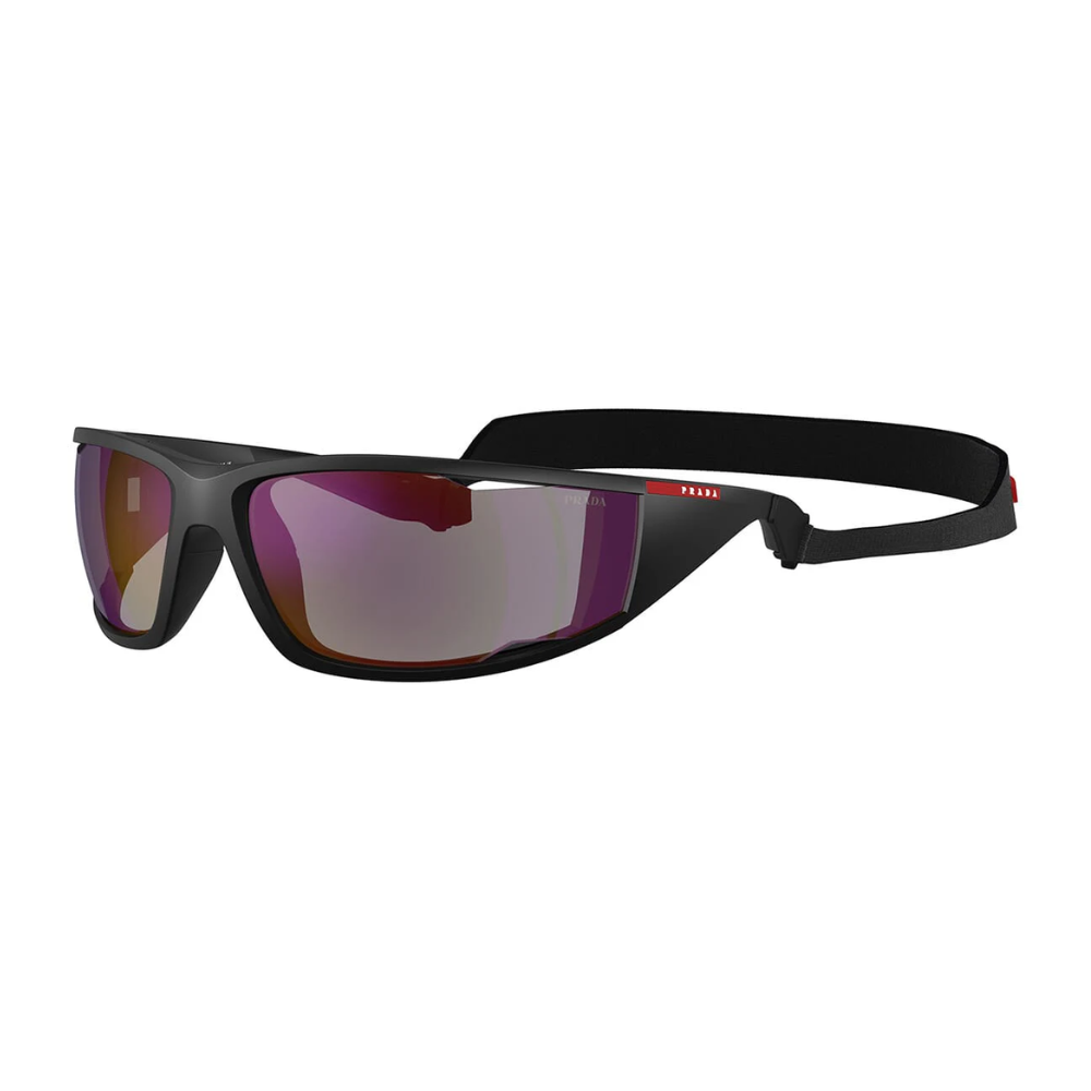 Prada Linea Rossa SPS A04 1BO-10J Matte Black Frame Dark blue with Violet Lens Sunglasses