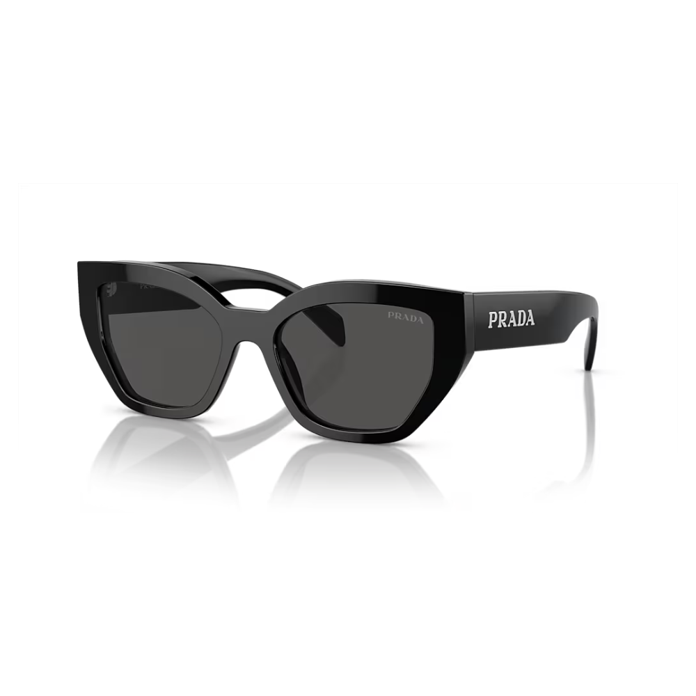 Prada SPR A09S 1AB-5S0 Black Frame Dark Grey Lens Sunglasses