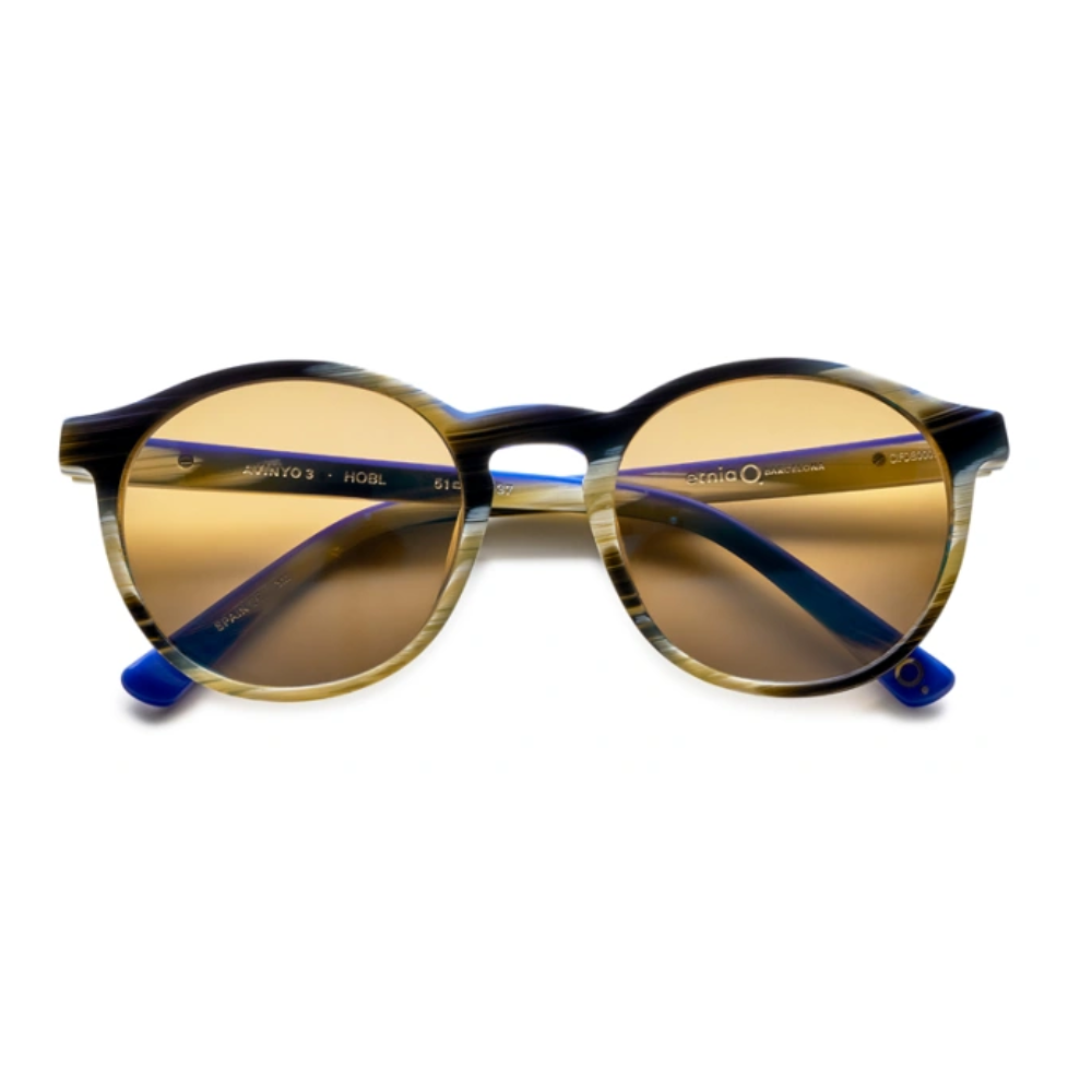 Etnia Barcelona Avinyo 3 HOBL Horn Blue Sunglasses