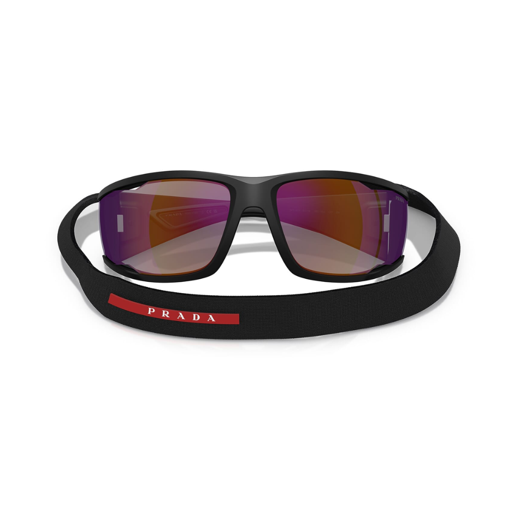 Prada Linea Rossa SPS A04 1BO-10J Matte Black Frame Dark blue with Violet Lens Sunglasses