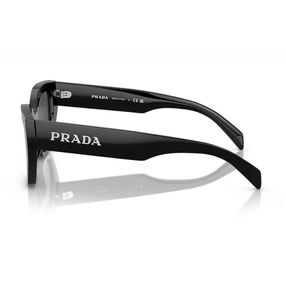 Prada SPR A09S 1AB-5S0 Black Frame Dark Grey Lens Sunglasses
