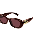 Gucci GG1829SK 003 Cat Eye Solid Burgundy Panthos Sunglasses