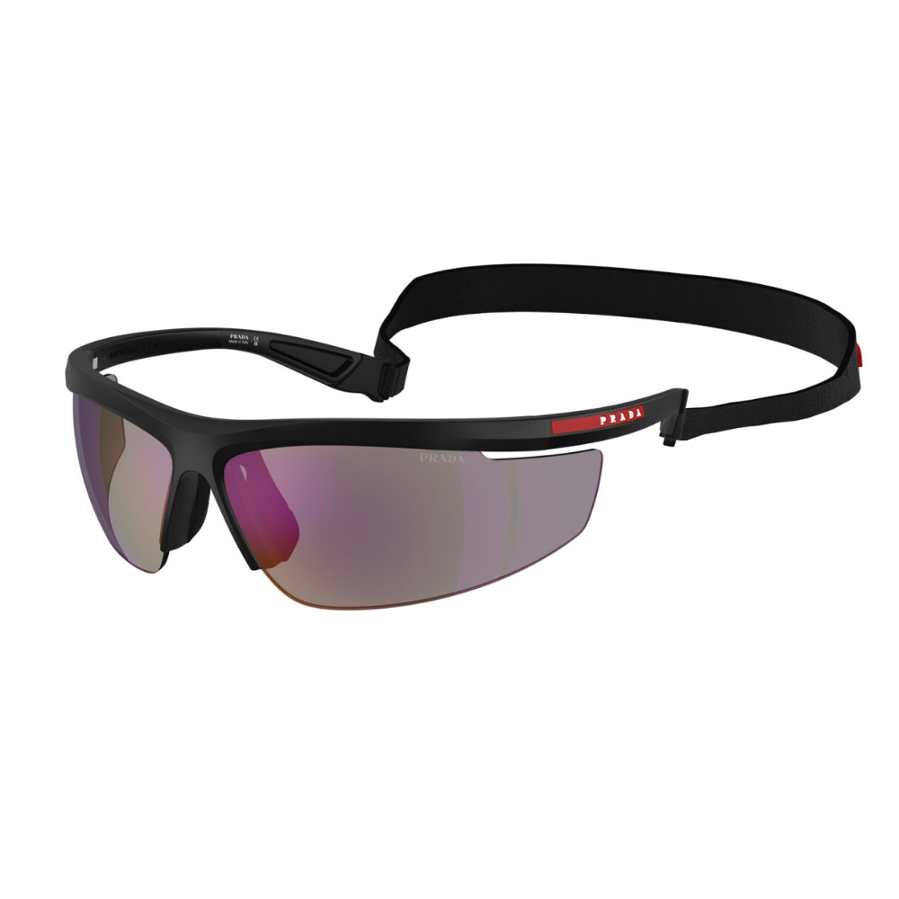 Prada Linea Rossa SPS A02s 1BO-10J Nero Opaco Frame and Dark blue with violet Lens Sunglasses