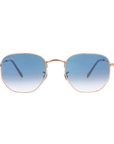Ray-Ban RB3548 001/3F Hexagonal Flat lenses Gold Sunglasses