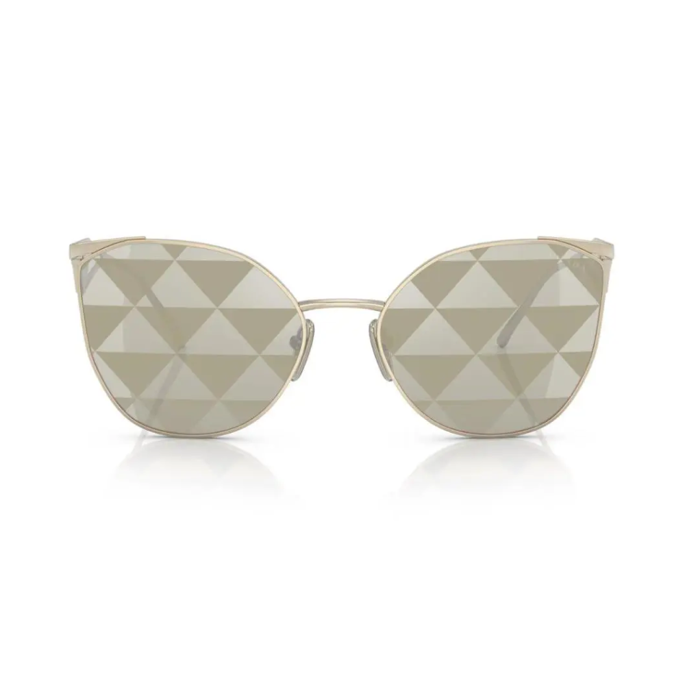 Prada SPR 50Z ZVN-04T Light Gold/Light Brown Mirrored Sunglasses