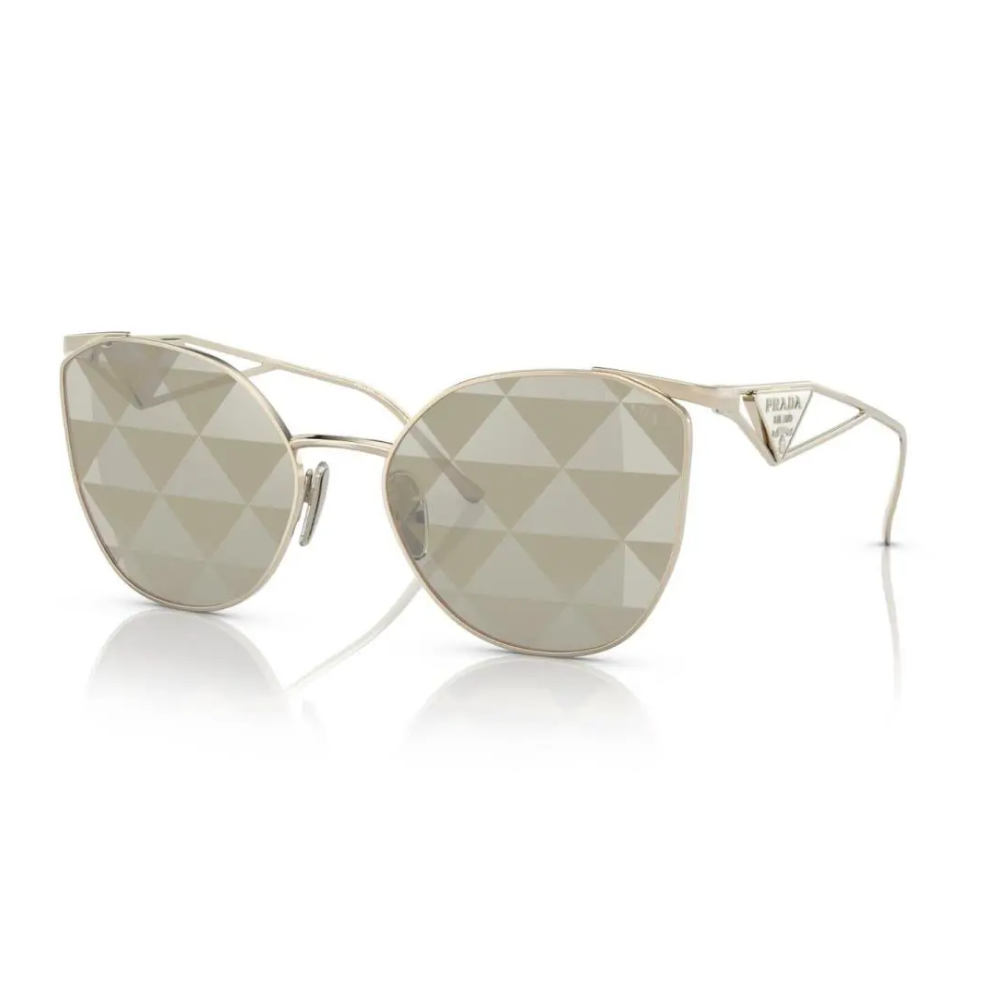 Prada SPR 50Z ZVN-04T Light Gold/Light Brown Mirrored Sunglasses
