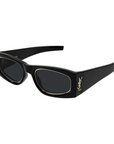 Saint Laurent SLM140RIM 001 Shiny Black Rectangular Sunglasses