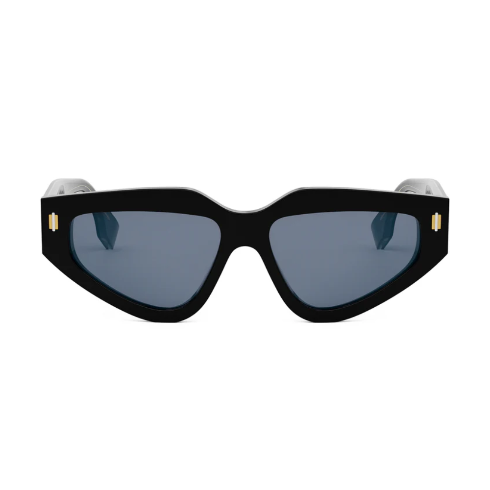 Fendi Roma FE40163U 01V Black Frame with Blue Lens - Cat Eye Sunglasses