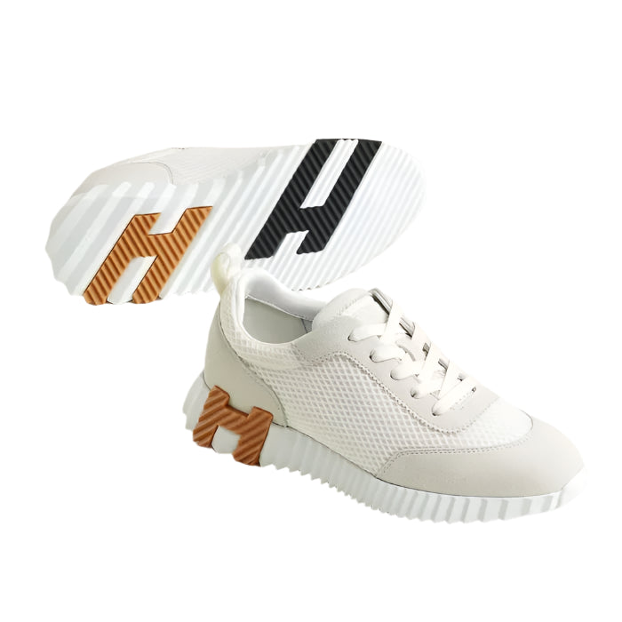 Hermès Bouncing Sneaker White Mesh Blanc Brown