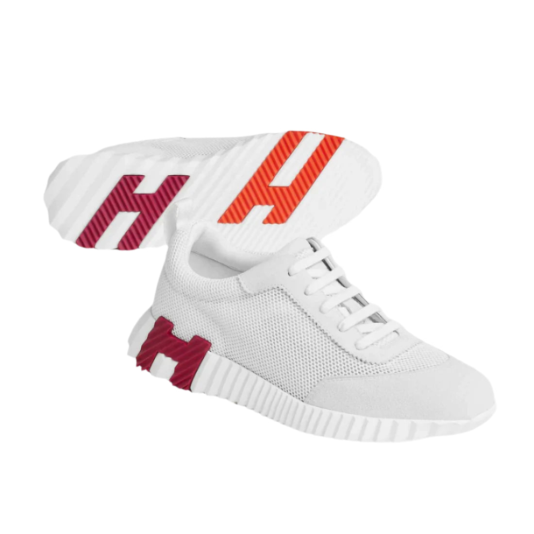 Hermès Bouncing Sneaker Air Mesh Suede Women Blanc