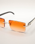 Cartier Sunglasses White Black Frame Gradient Red Lens - C65F69J8