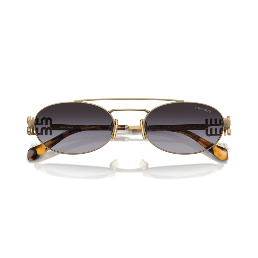 Miu Miu - SMU 54Z ZVN-70D Brown Brass Oval Sunglasses