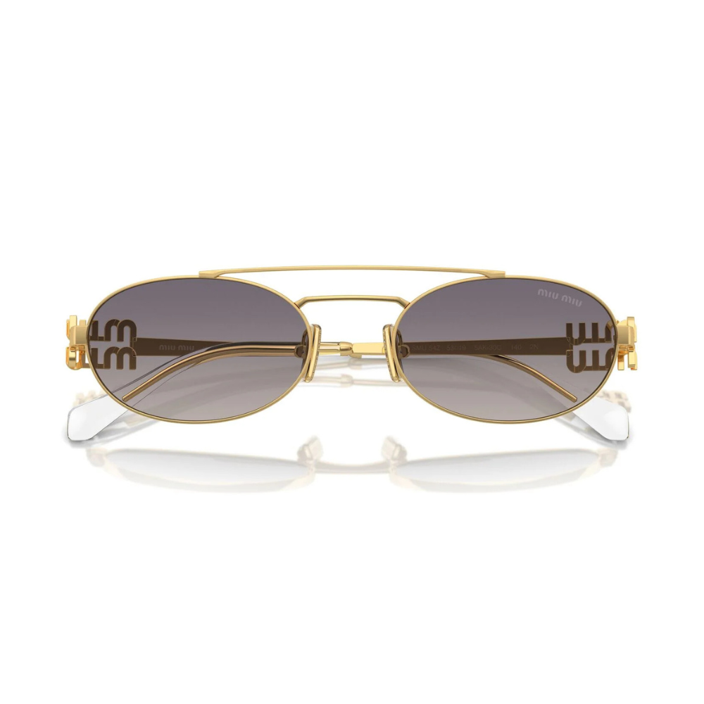 Miu Miu - SMU 54Z 5AK-30C Grey Gradient Gold Oval Sunglasses
