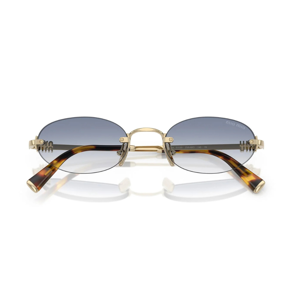 Miu Miu - SMU A54 ZVN80 Pink Pale Gold Oval Sunglasses