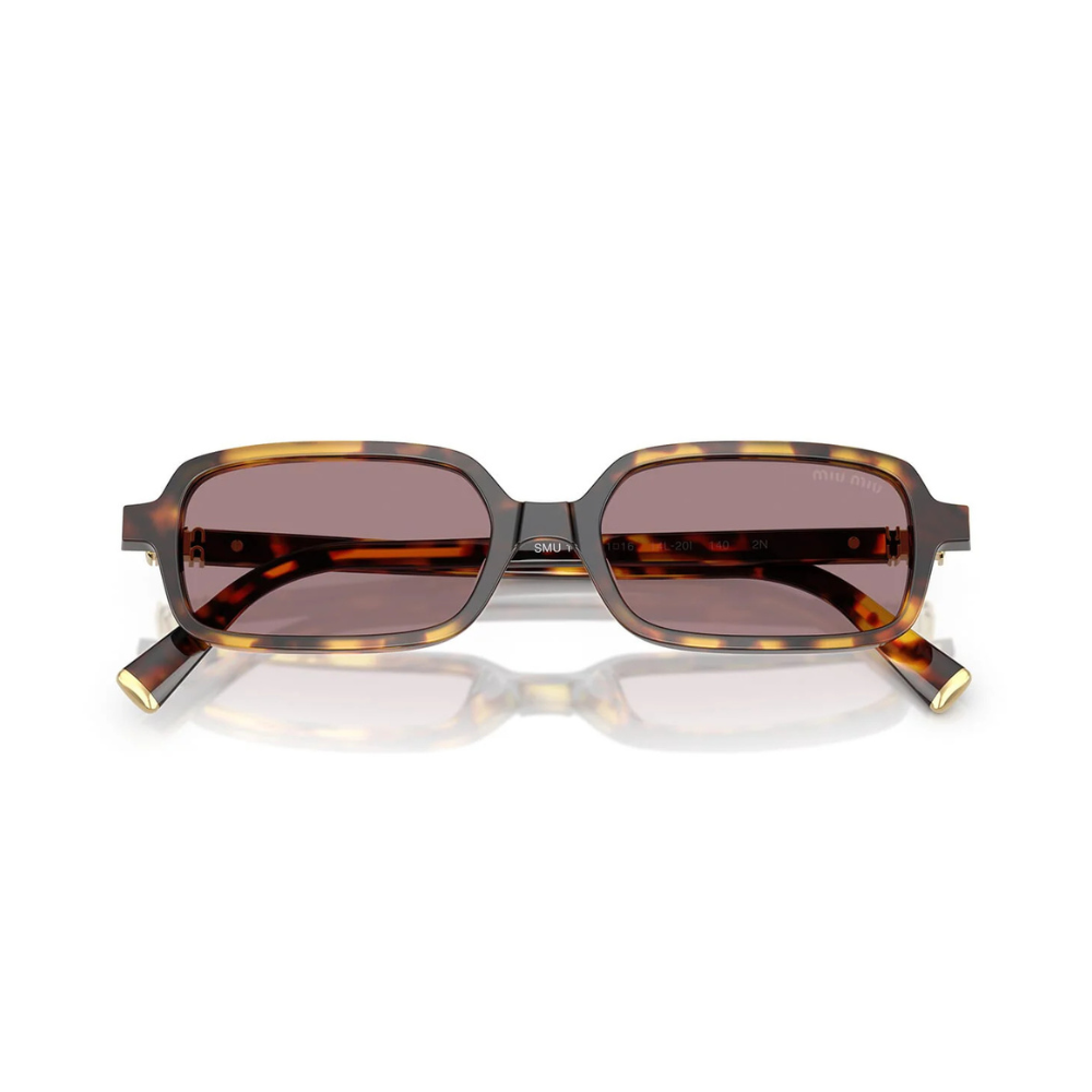 Miu Miu - SMU 11Z 14L Purple Brown Havana Rectangular Sunglasses