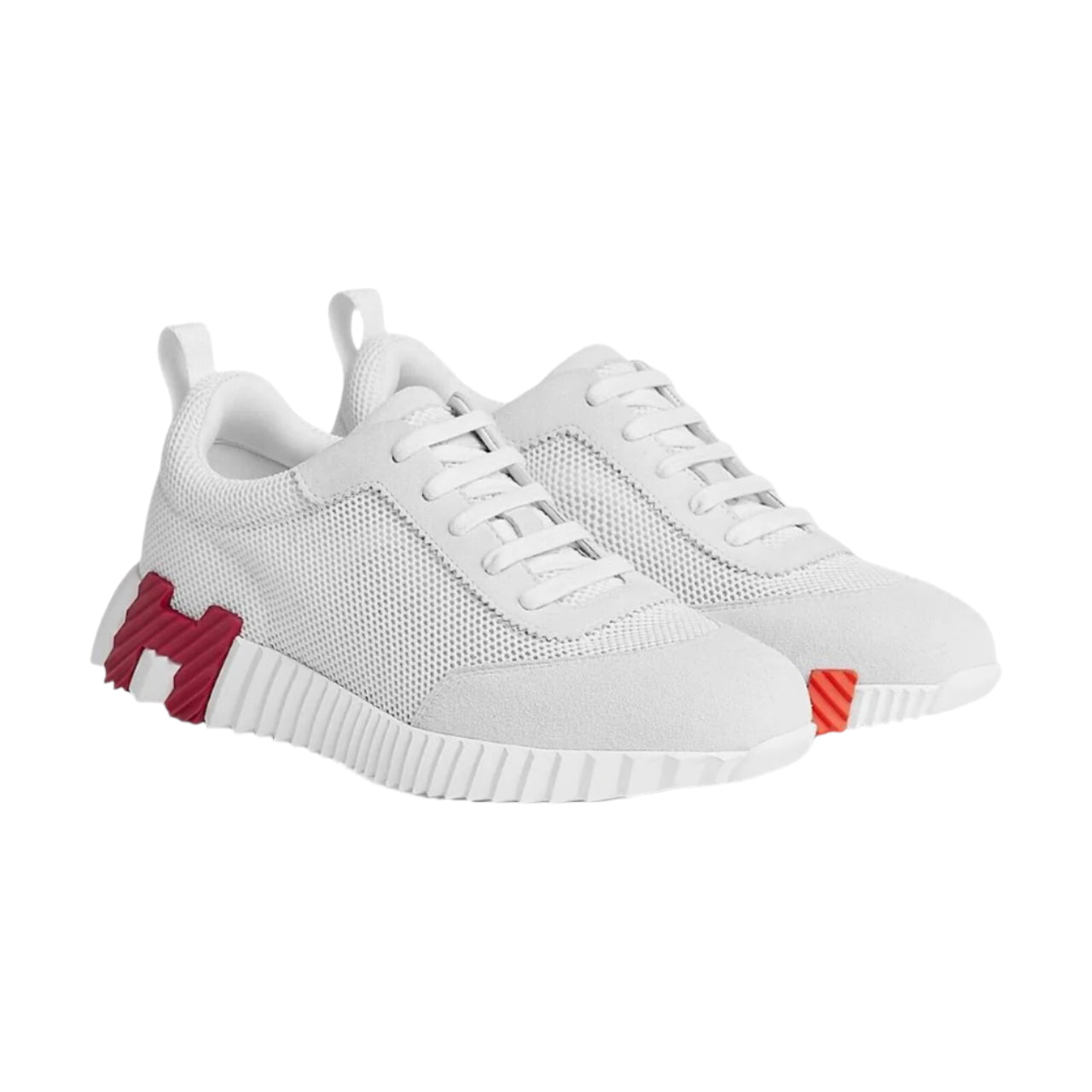 Hermès Bouncing Sneaker Air Mesh Suede Women Blanc