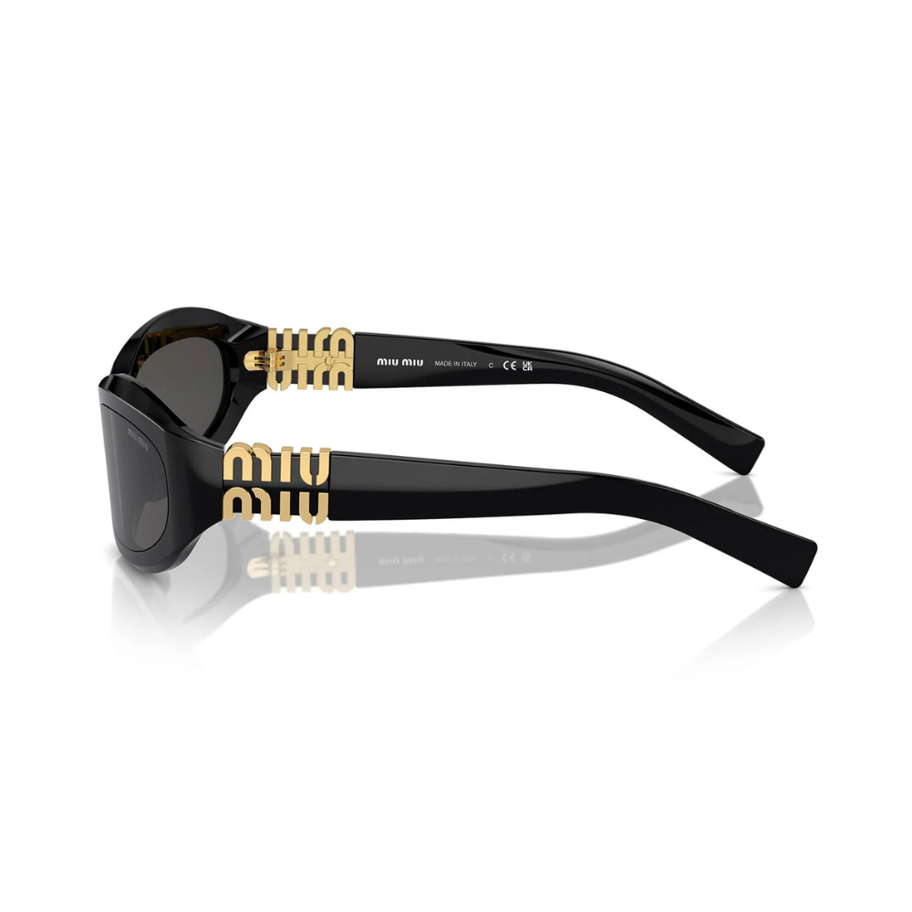 Miu Miu - SMU 14Z 16K-08Z Grey Black Oval Sunglasses