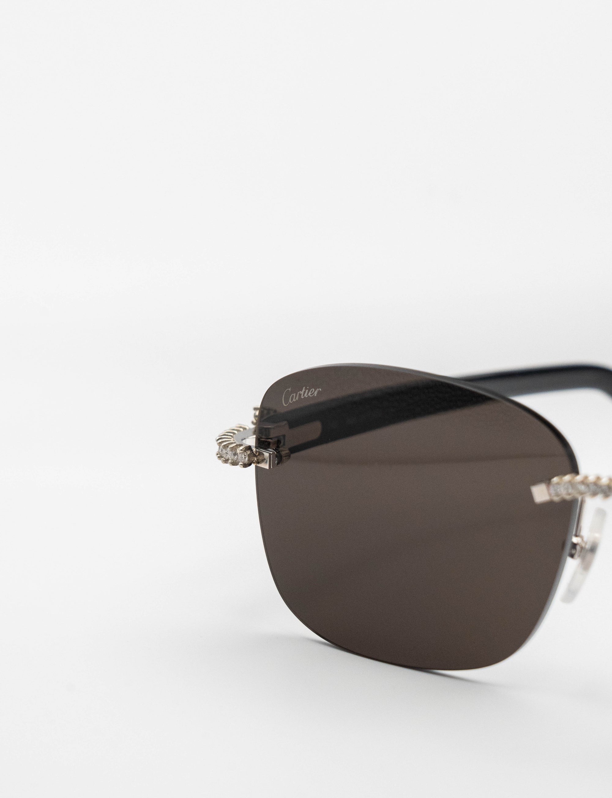Cartier Sunglasses "C Allongé Diamond De Cartier" Smoked Lenses