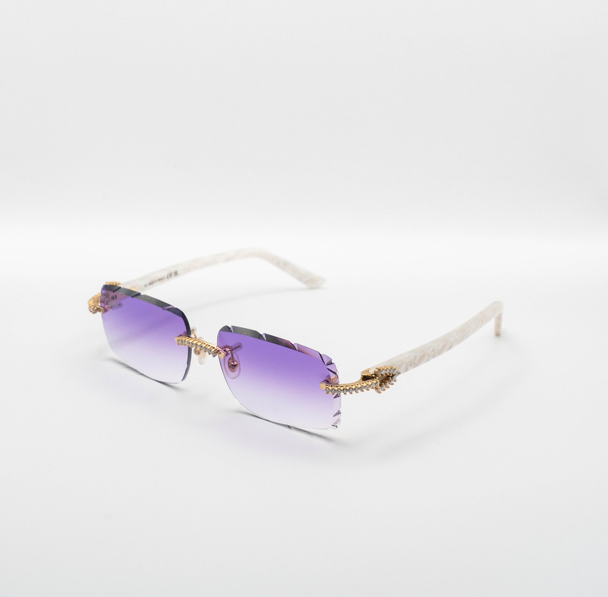 Cartier Sunglasses "C Allongé Diamond De Cartier" Amethyst Lenses