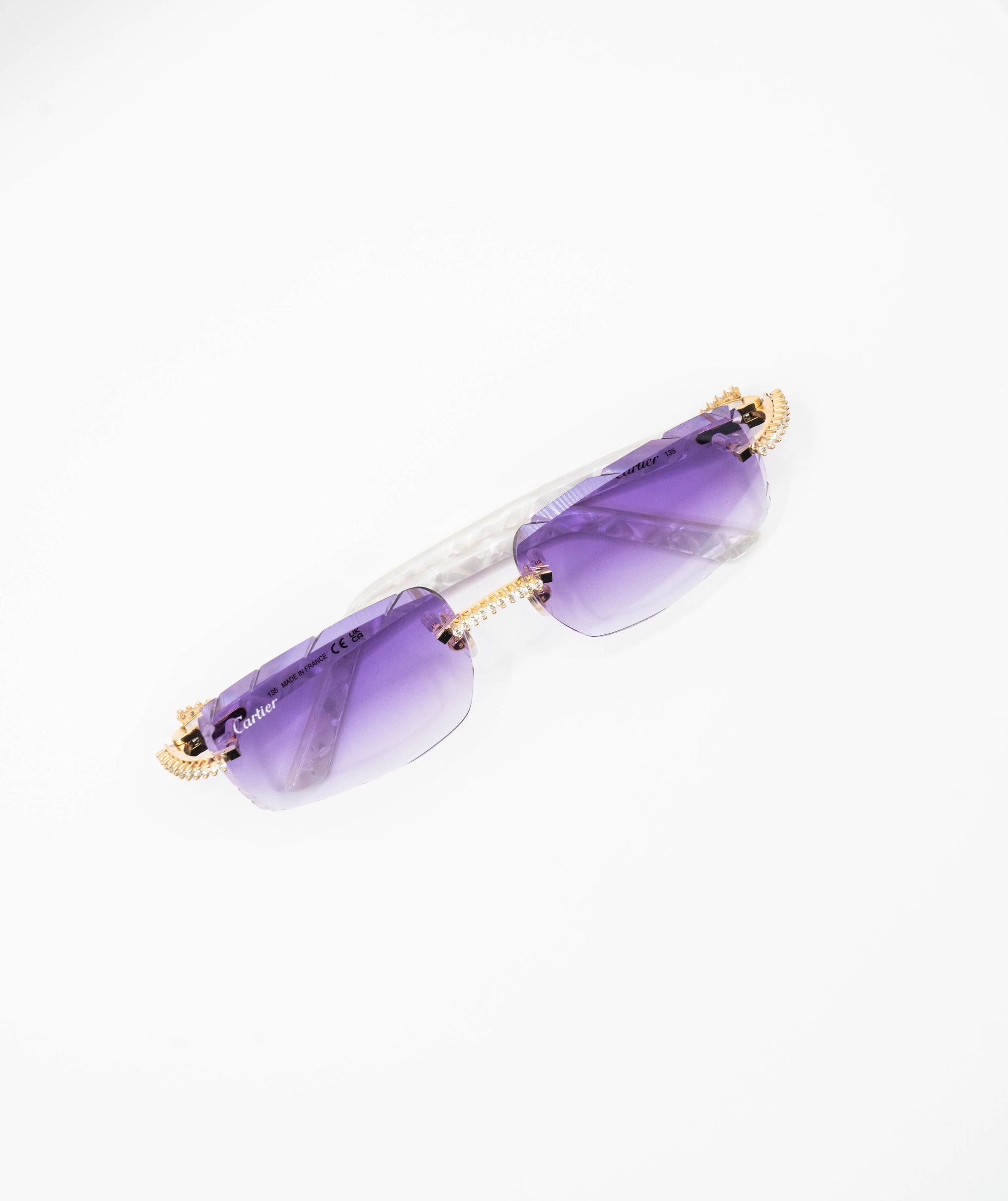 Cartier Sunglasses "C Allongé Diamond De Cartier" Amethyst Lenses