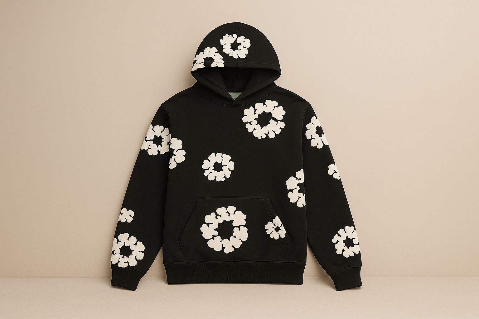 Denim Tears Cotton Wreath Hoodie Black/White