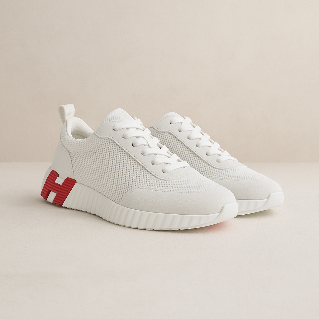 Hermès Bouncing Sneaker Air Mesh Suede Women Blanc
