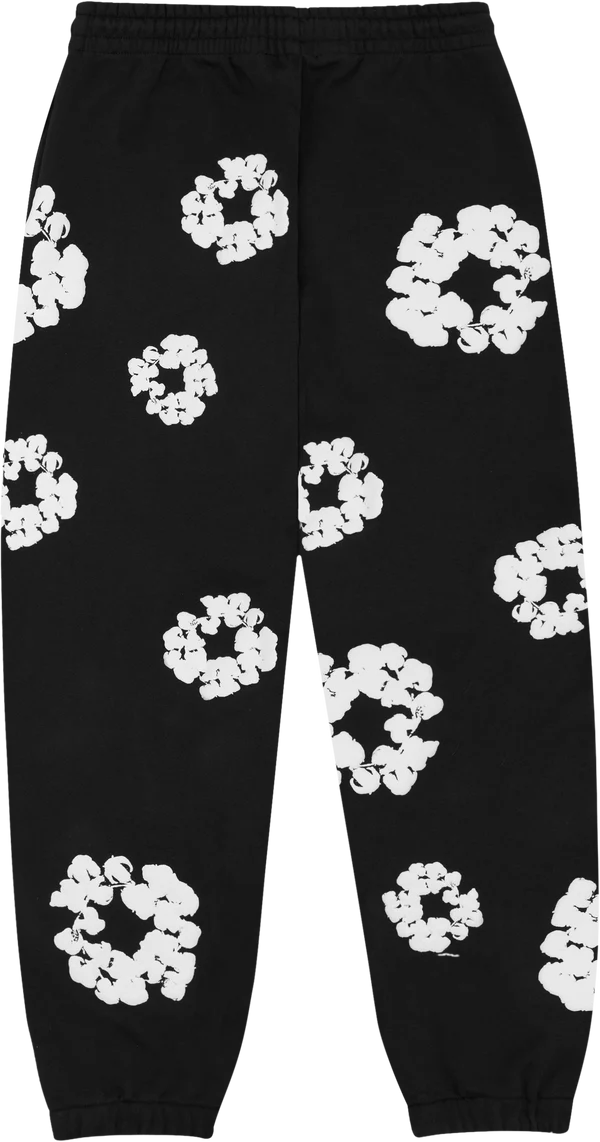 Denim Tears Cotton Wreath Sweatpants Black/White
