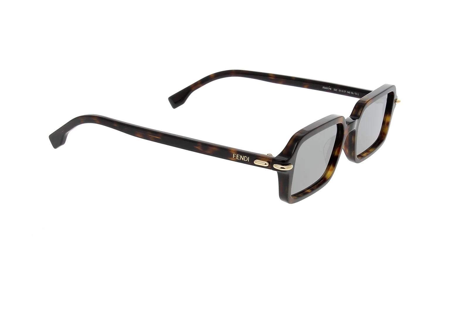 Fendi - FE40174l Selleria Tortoise Havana Rectangle Sunglasses