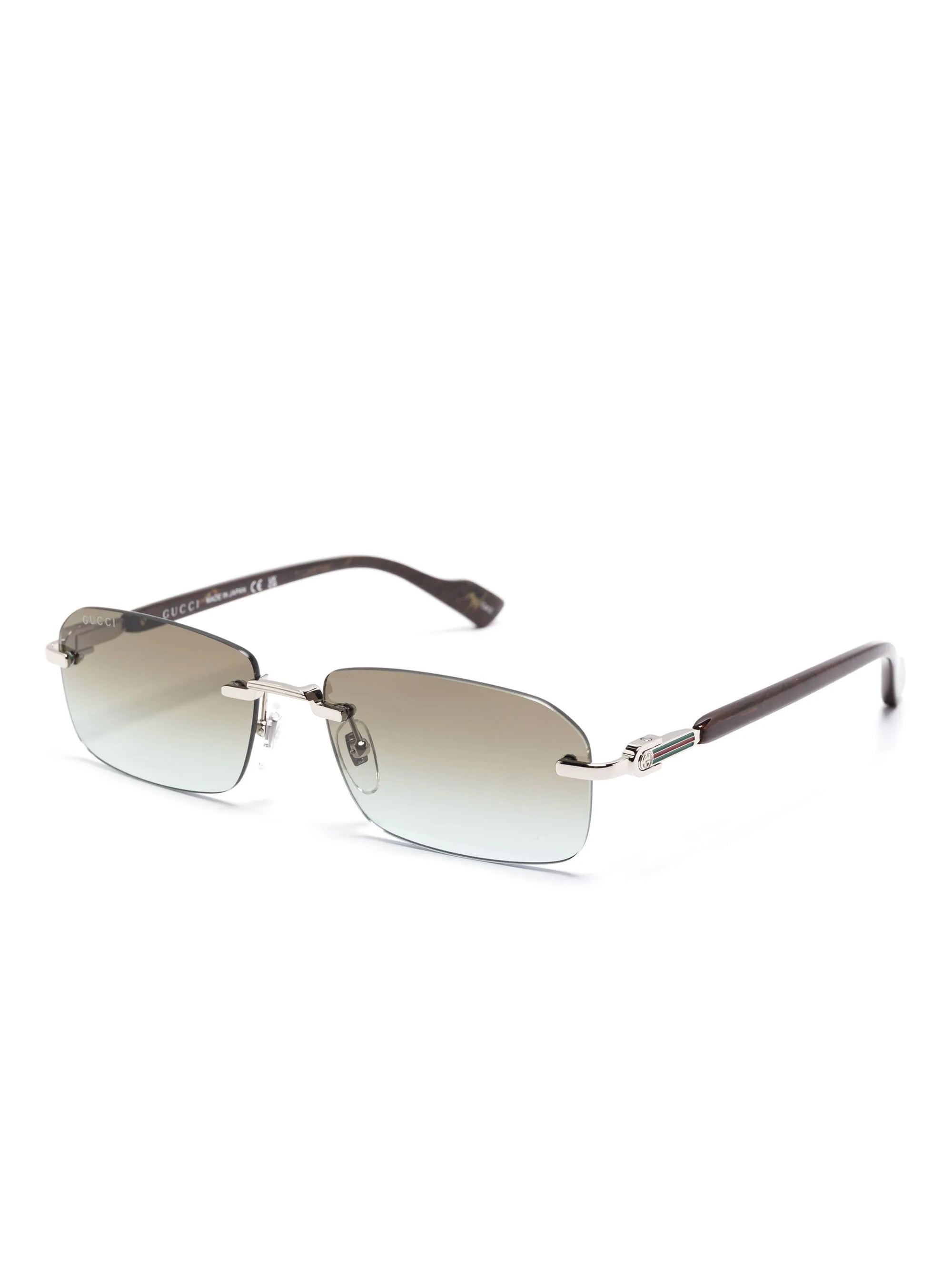 Gucci - GG1221S 008 Silver Brown Rimless Sunglasses