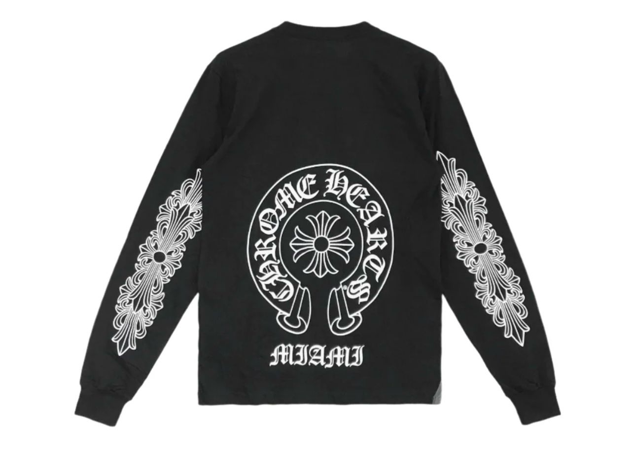 Chrome Hearts Miami Exclusive Floral Long Sleeve Black