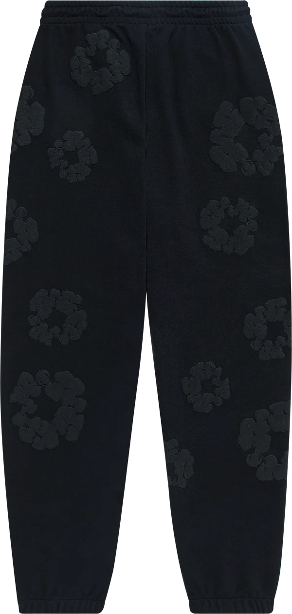Denim Tears Cotton Wreath Sweatpants Black Mono