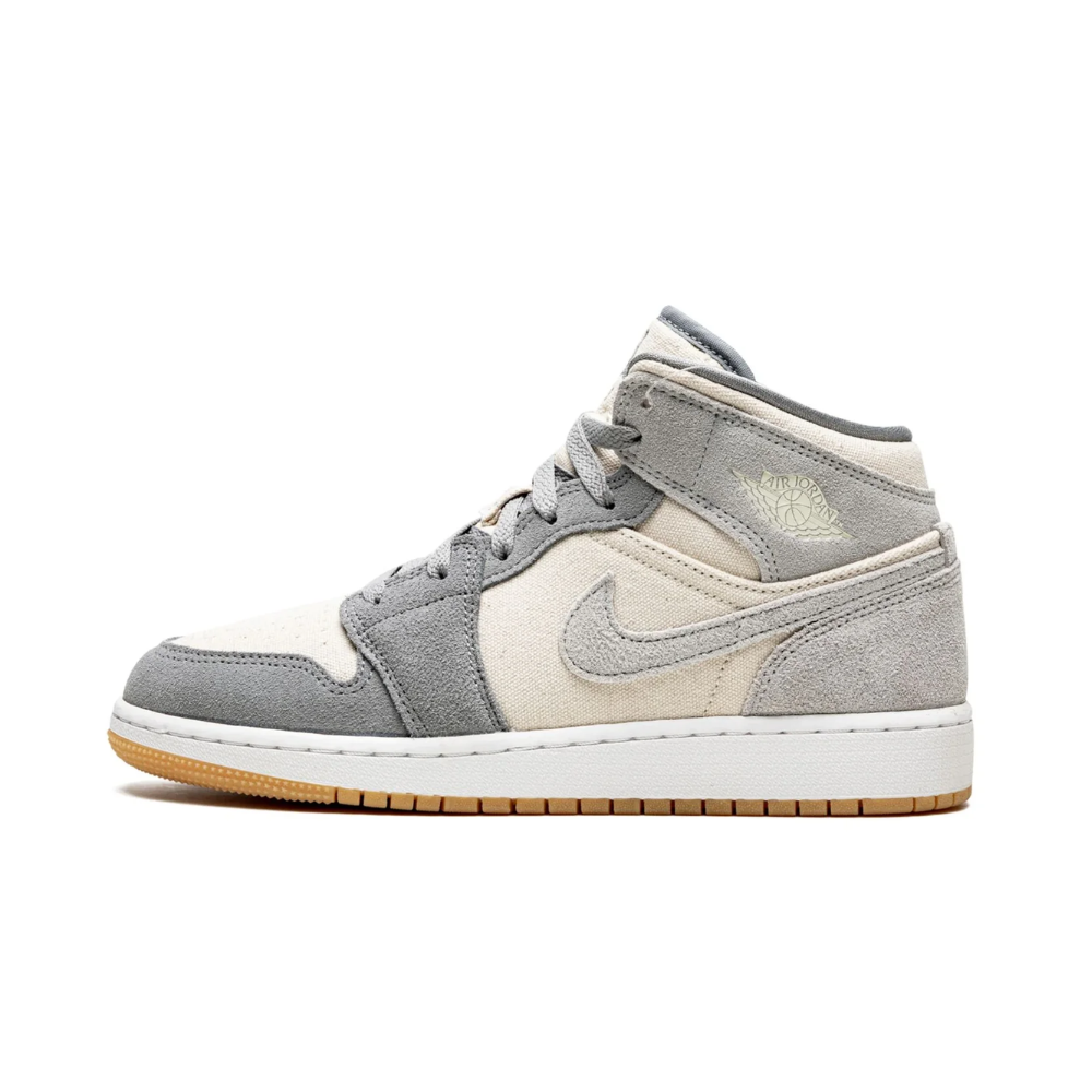 Air Jordan 1 Mid SE "Coconut Milk Particle Grey" (GS)