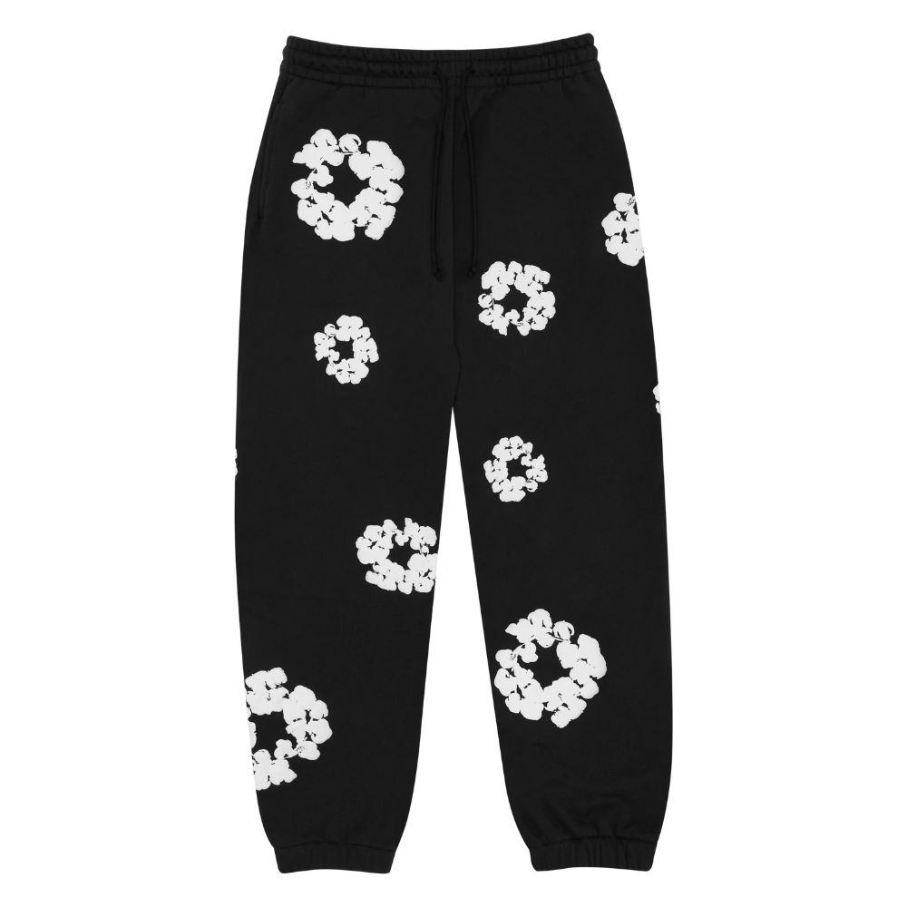 Denim Tears Cotton Wreath Sweatpants Black/White