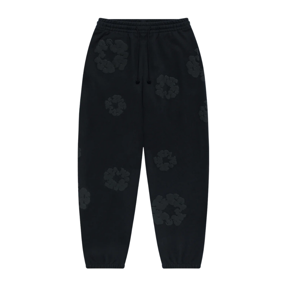 Denim Tears Cotton Wreath Sweatpants Black Mono