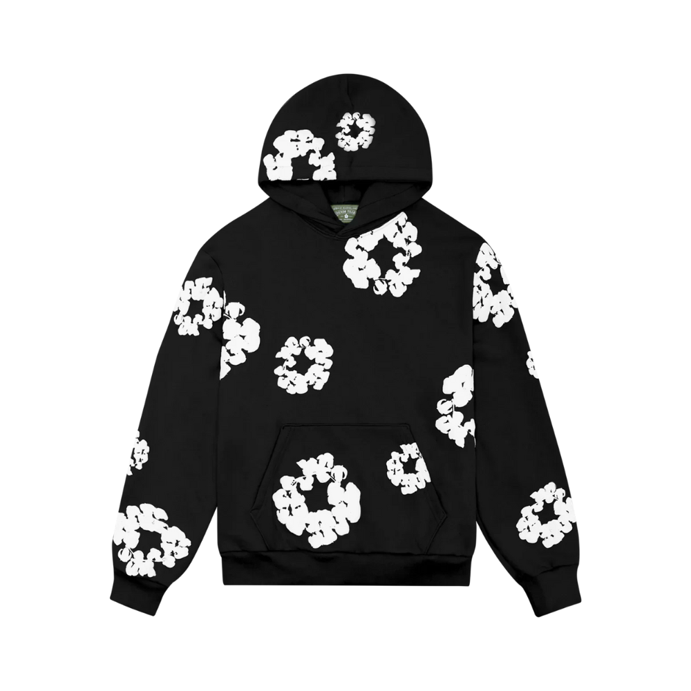 Denim Tears Cotton Wreath Hoodie Black/White