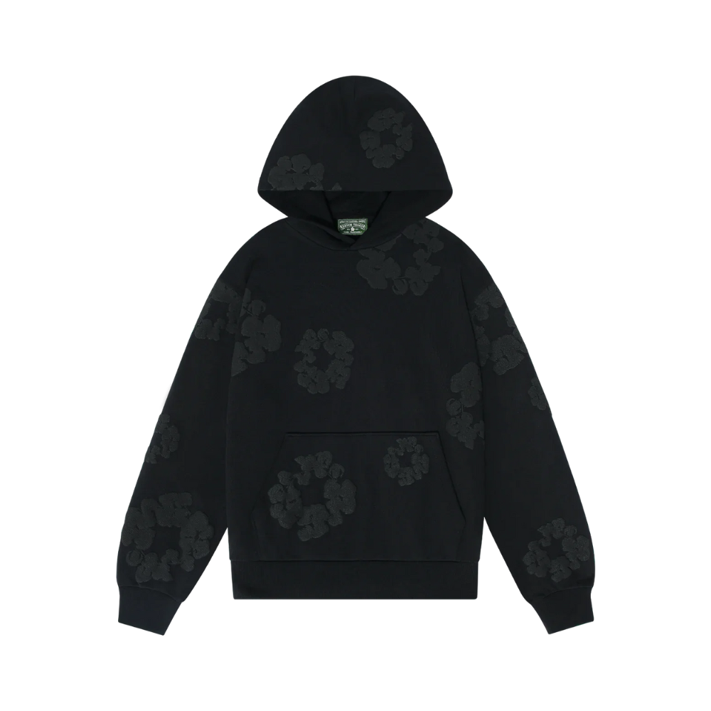Denim Tears Wreath Hoodie Black Mono
