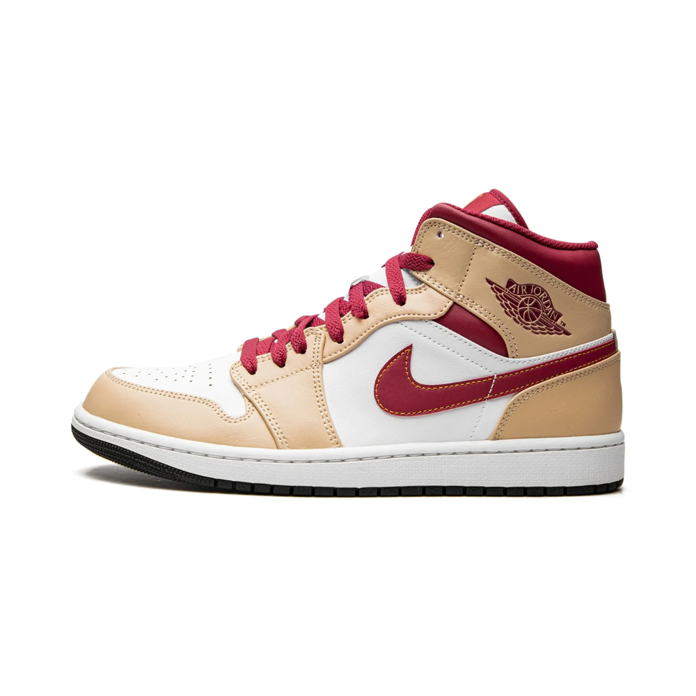 Air Jordan 1 Mid "Light Curry Cardinal" (GS)