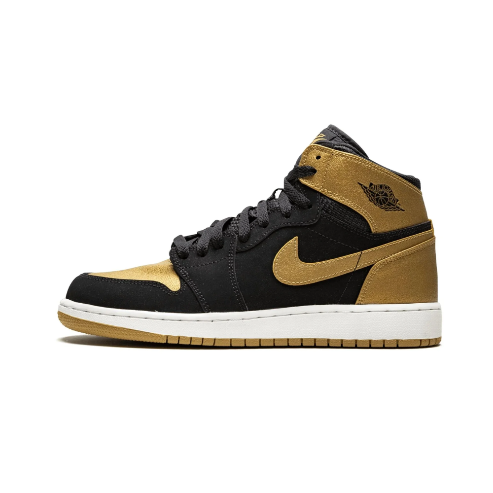 Air Jordan 1 Mid Metallic Gold Black (GS)