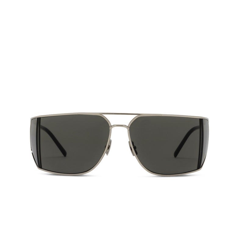 Saint Laurent SL750 002 Grey Shiny Silver Shield Sunglasses