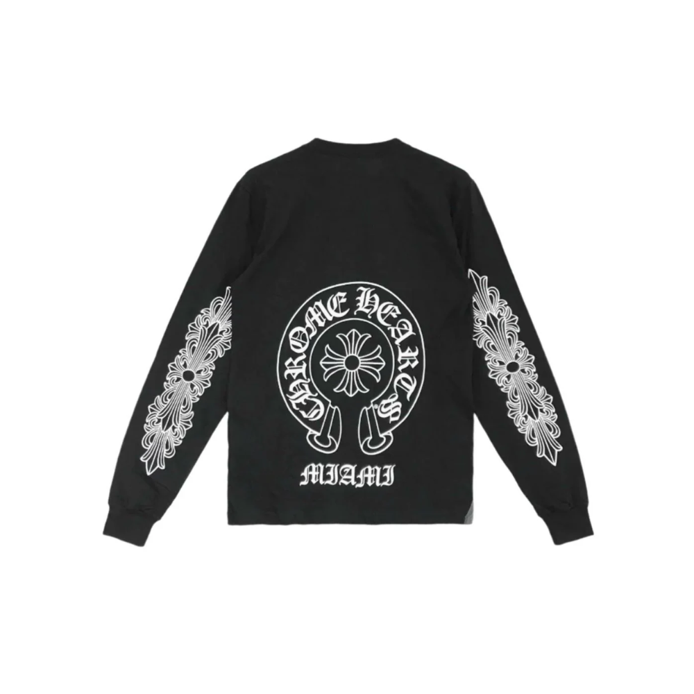 Chrome Hearts Miami Exclusive Floral Long Sleeve Black