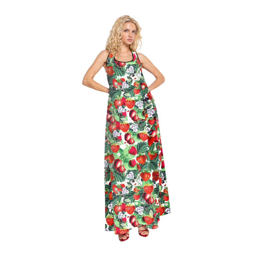 Sugarbird Basil Vegan Red Dress Strawberry - OS