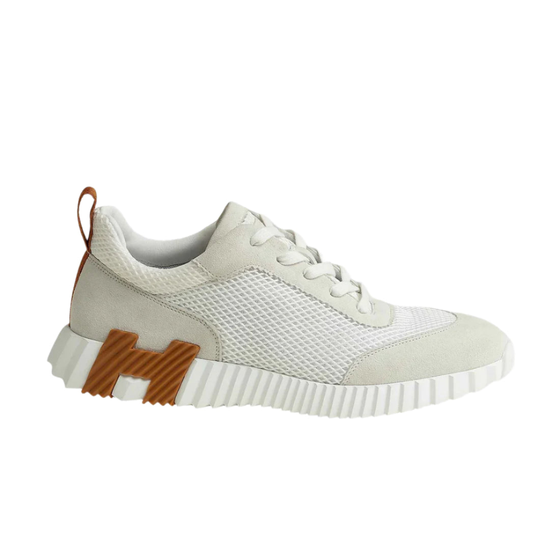 Hermès Bouncing Sneaker White Mesh Blanc Brown