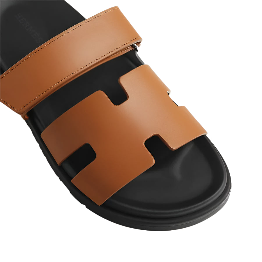 Hermès Chypre Sandal Brown Tan Leather