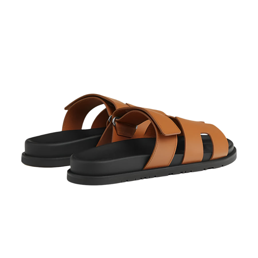 Hermès Chypre Sandal Brown Tan Leather