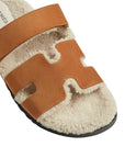 Hermès Chypre Sandal – Brown / Écru Shearling