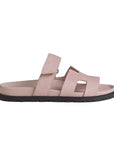 Hermès Chypre Sandals Suede Rose Porcelaine Goatskin