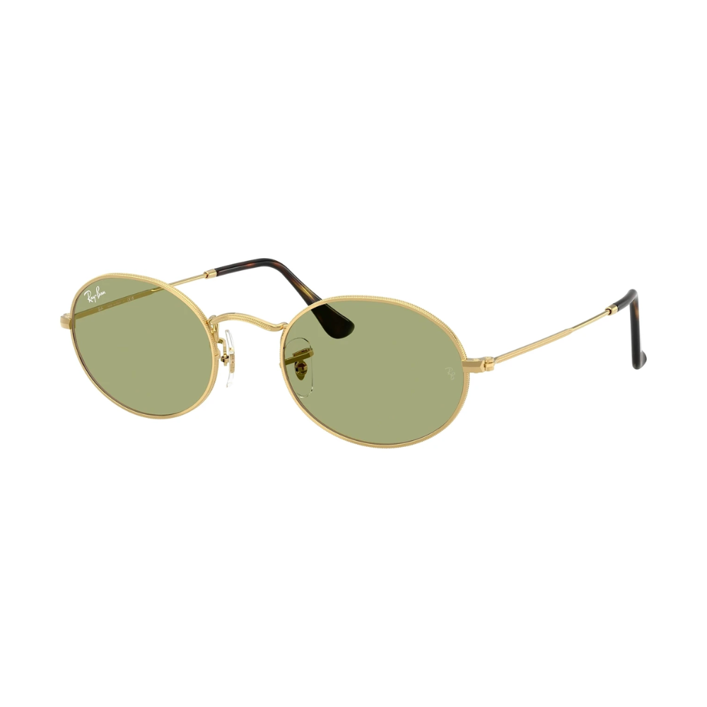 Ray-Ban RB3547 001/4E 51-21 Arista Oval Gold Frame with Green Lens Sunglasses