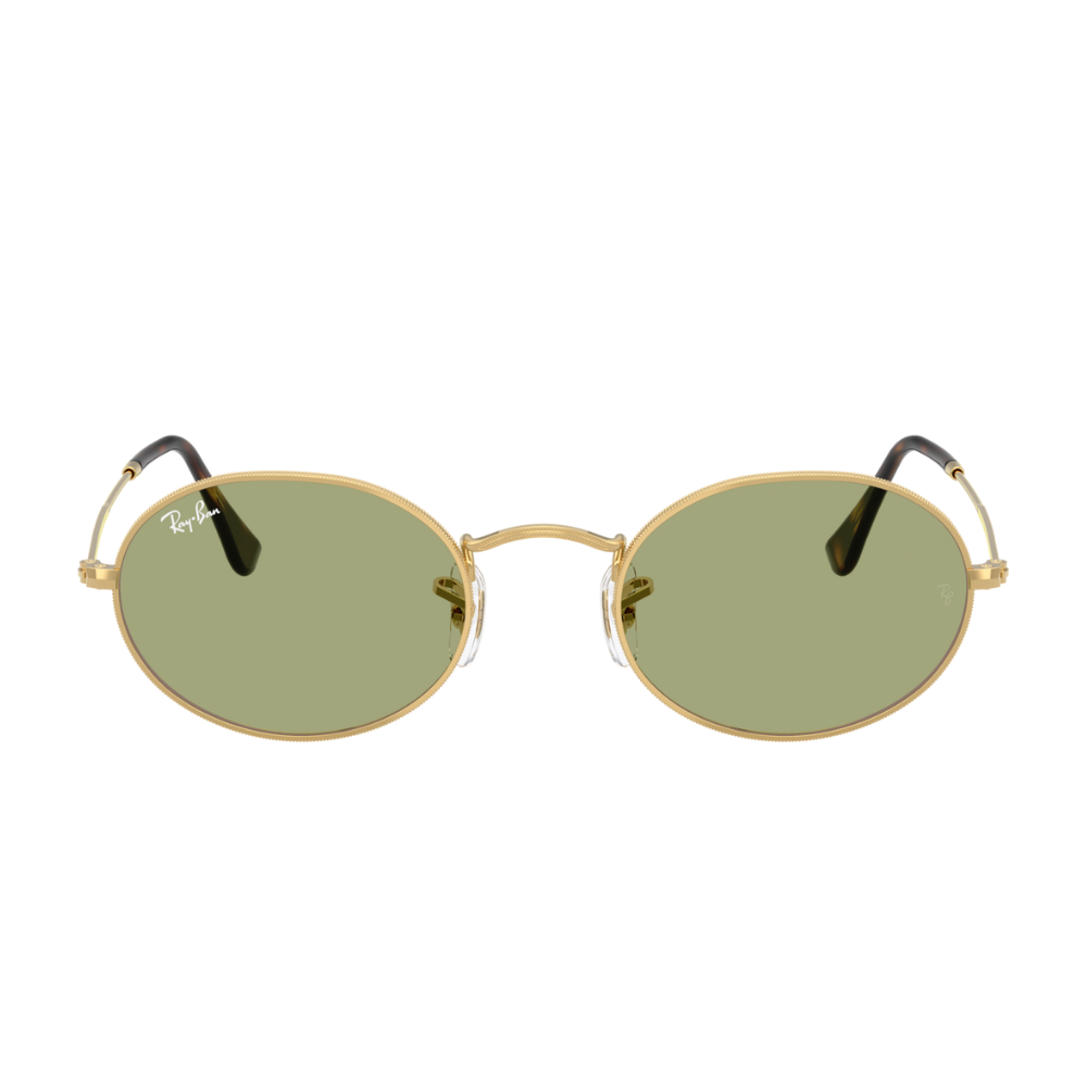 Ray-Ban RB3547 001/4E 51-21 Arista Oval Gold Frame with Green Lens Sunglasses