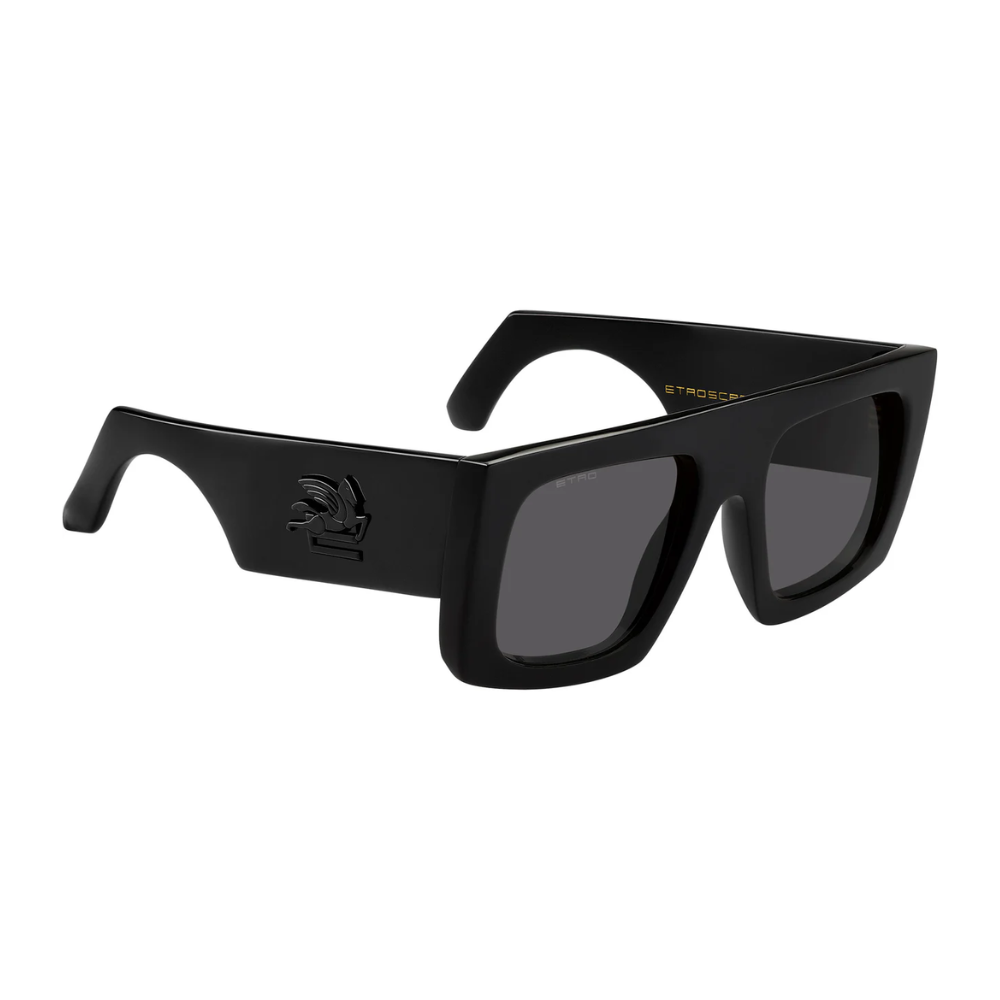 Etro Etroscreen 005/S 807IR Modern Classic Rectangle Black Frame - Dark Grey Lens Sunglasses