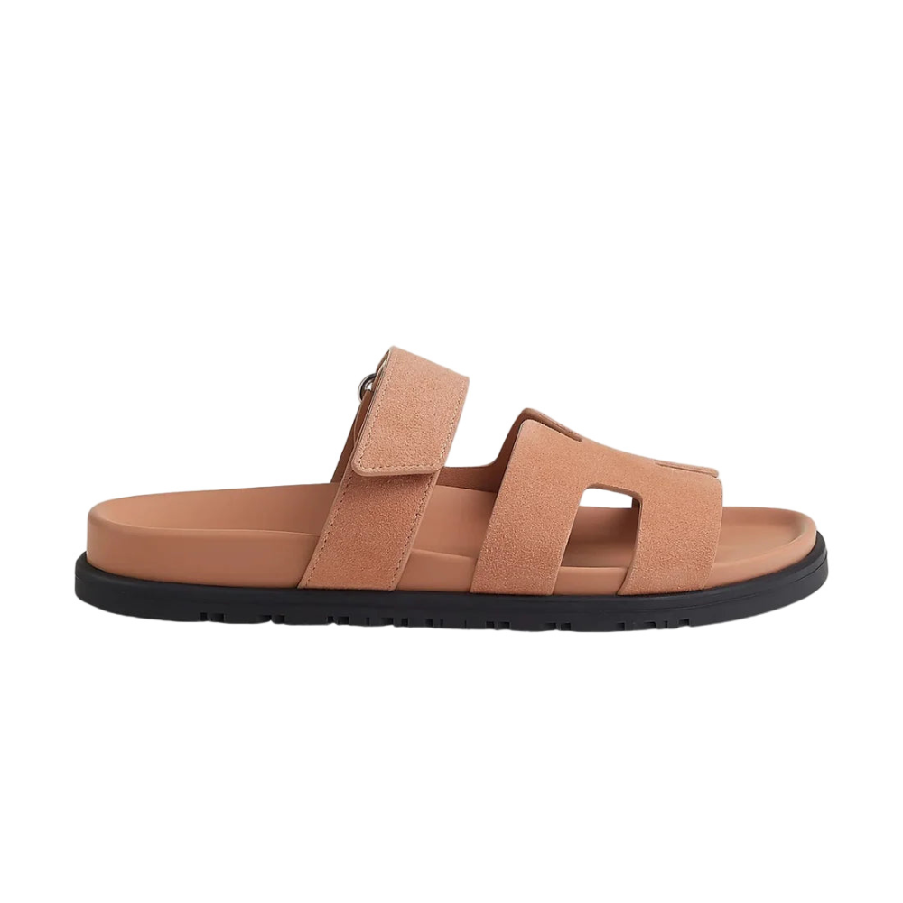 Hermès Chypre Sandals Suede Nude Goatskin